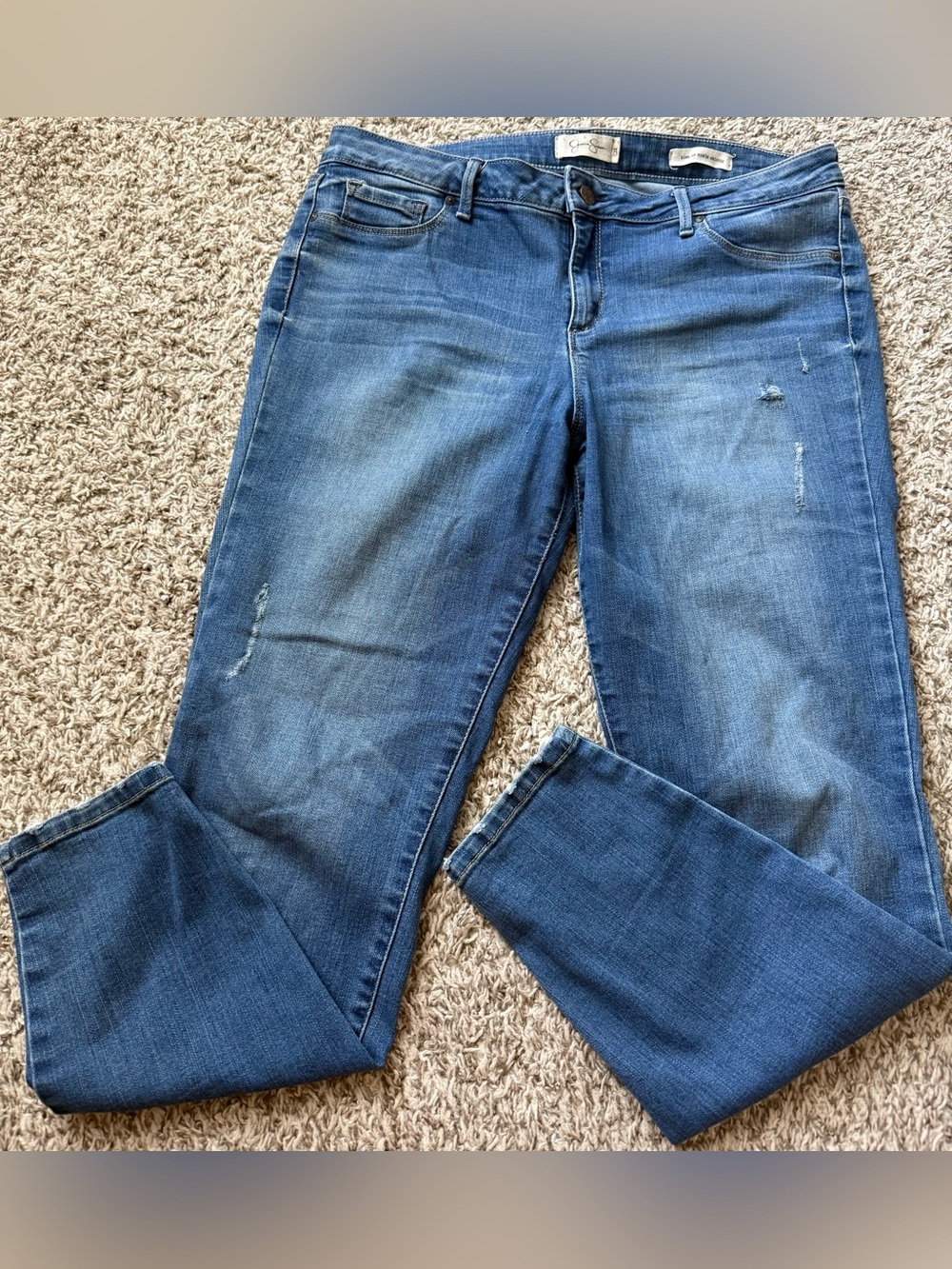 Jessica Simpson Kiss Me Ankle Skinny Stretchy Distressed Jeans - Picture 2 of 8